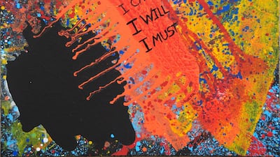 A painting by Sharan Budhrani, an Indian artist with muscular dystrophy, which weakens his muscles and limits movement, was also granted a golden visa. Photo: Sharan Budhrani