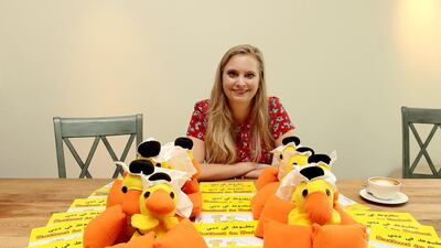 Franziska Apprich made sure her first children’s book, Batbut in Dubai, was published in English and Arabic. Jeffrey E Biteng / The National