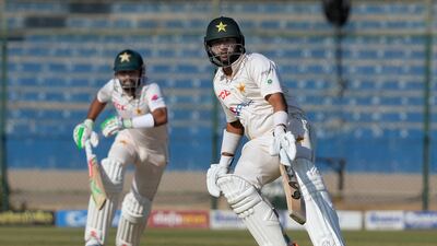 Pakistan's Imam-ul-Haq, right, scored a fifty on Tuesday. AP