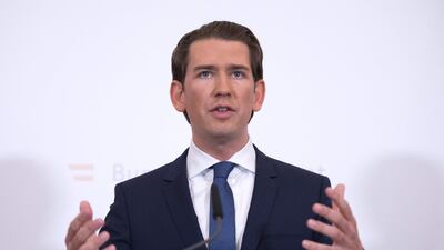 Austrian Chancellor Sebastian Kurz delivers a press statement in Vienna on May 18, 2019 AFP