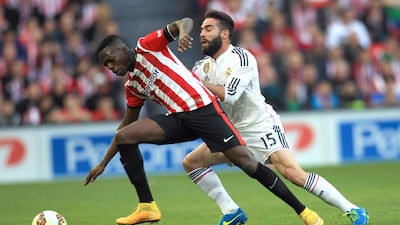 Athletic Bilbao striker Inaki Williams, left, is making the most of his call-up. Luis Tejido / EPA
