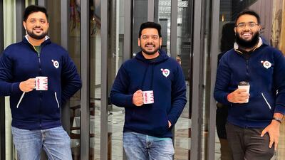 From left, Mohammed Nowkhaiz, Talha Ansari and Wahaj Ahmed, co-founders of Saudi start-up Retailo. Photo: Retailo