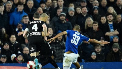 Everton's Salomon Rondon scores their first goal. Reuters