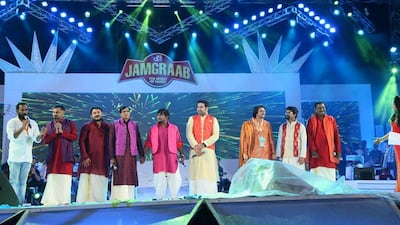 Performers onstage at a Jamgraab concert in Calicut, India. Courtesy: Jamgraab