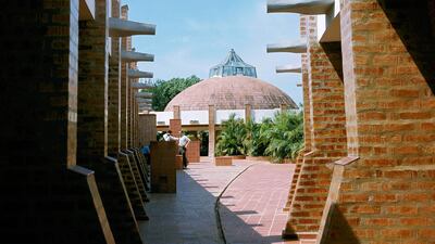 This building belongs to the new Art School built near Havana shown in April 1964. The Castro government is trying to provide for better education in Cuba by building a National Arts School on the site of a derelict golf course. This school occupies an area of the former Havana Country Club. (AP Photo/Peter Hillebrecht)