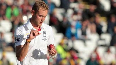 It looks like Stuart Broad will be hearing a lot of chatter from the Australians during the forthcoming Ashes Tests. Lindsey Parnaby / AFP