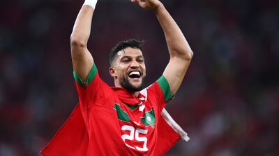 Yahya Attiat-Allah of Morocco celebrates. Getty