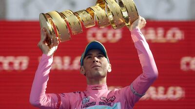 Vincenzo Nibali shown after winning the 2013 Giro d'Italia. Fabio Ferrari / AP / May 26, 2013