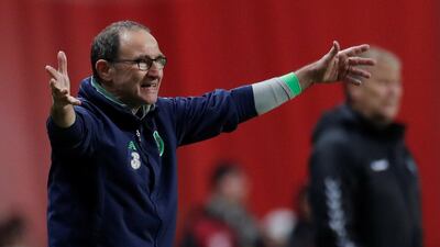 Republic of Ireland manager Martin O'Neill gestures on the touchline during the 0-0 World Cup play-off first leg against Denmark in Copehagen. Andrew Couldridge / Reuters