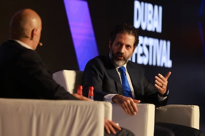 Qubad Talabani, Deputy Prime Minister, Kurdistan Regional Governmeny during the panel discussion, Shaping the Middle East's AI Future: leadership, collaboration and opportunity. Victor Besa / The National