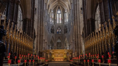 Westminster Abbey in April 2023, where King Charles's coronation ceremony will take place next month