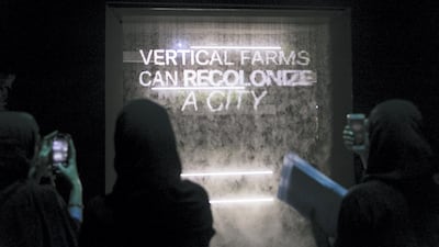 The Interactive Science and Technology installation at Mohammed Bin Zayed Council for Future Generations sessions at Adnec. Reem Mohammed / The National