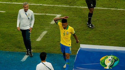 Jesus continues to show his anger as he heads towards the dugout. Getty Images