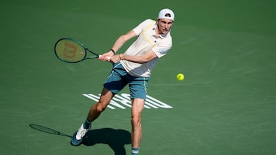 Ugo Humbert of France returns against Gael Monfils. AP
