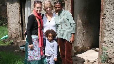 Karen Kendall, left, and her adopted daughter Ruby, front, in Ethiopia with Leeanne Reeves, centre, and one of her adopted daughters. Now the women are moving to Ethiopia to run an orphanage. Photo courtesy Karen Hendall