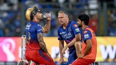 Royal Challengers Bengaluru captain Faf du Plessis against Mumbai Indians at the Wankhede Stadium. AFP
