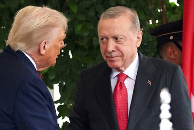 Recep Tayyip Erdogan with Donald Trump at the White House in September. Reuters
