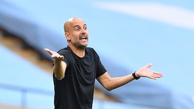 Pep Guardiola was frustrated on the sidelines at Wembley. Reuters