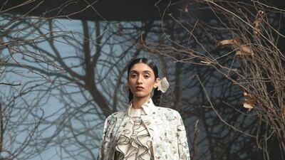 New Born by Samant Chauhan melded intense sleeves, flowy fabric and shimmering detail.