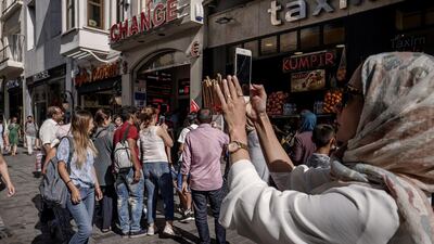 A foreign currency exchange store in Istanbul. Bloomberg