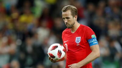 England's Harry Kane walks up to take his penalty during the shootout between England and Colombia on July 3, 2018. Carl Recine / Reuters