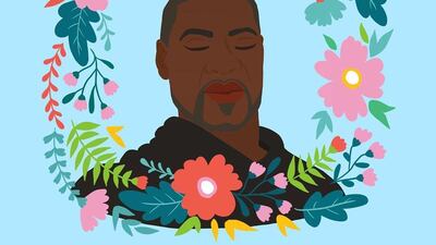 Palestinian-American artist Shirien Damra's illustration paying tribute to George Floyd. Shirien.Creates / Instagram