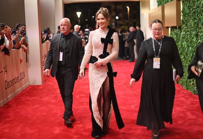 Emily Blunt in a Tamara Ralph gown. Getty Images