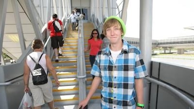 Myles Evans, pictured at the Mall of the Emirates Metro Station, says the new line will save him Dh60 a week.