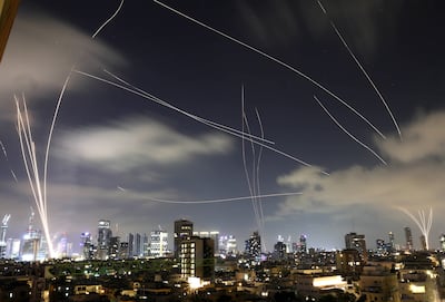 Israel's air defences intercept Iranian missiles over Tel Aviv in June 2025. EPA