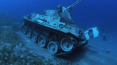 The sunken military vehicles are part of a new underwater museum. Reuters