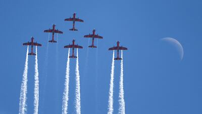 The Roulettes aerobatic display team of the Royal Australian Air Force perform during the Australian International Airshow at Avalon Airport, near Melbourne, Victoria, Australia. Reuters