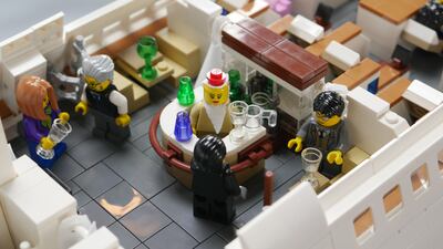 The detailed Lego aircraft model includes signature Emirates offerings onboard its A380 such as the First-Class lounge and showers.