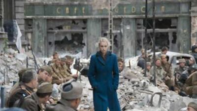 The actress Nina Hoss in a scene in the movie 'A Woman in Berlin'.