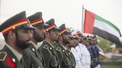 UAE Armed Forces Honour Guard participate in Eid Al Fitr prayers at the Sheikh Zayed Grand Mosque. Ryan Carter / Crown Prince Court - Abu Dhabi