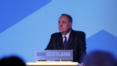 Scotland’s First Minister Alex Salmond speaks at the “Yes” Campaign headquarters in Edinburgh. Russell Cheyne / Reuters