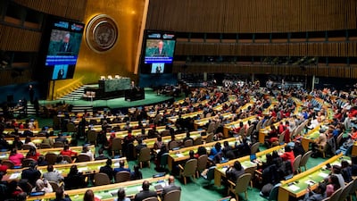 UN Secretary General Antonio Guterres addresses an event to mark International Women’s Day at the United Nations headquarters in New York on March 6, 2020. AFP / United Nations