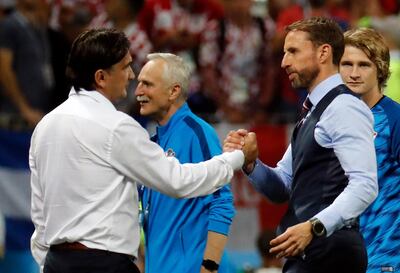 Zlatko Dalic, the Croatia manager, with England manager Gareth Southgate after the game. EPA