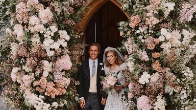 Britain's Princess Beatrice and Edoardo Mapelli Mozzi leave The Royal Chapel of All Saints at Royal Lodge after their wedding, in Windsor, Britain, in this official wedding photograph released by the Royal Communications. Reuters