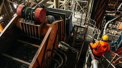 Diamond bearing rock ore passes through a processing machine to liberate diamonds at the Letseng diamond mine. Waldo Swiegers / Bloomberg