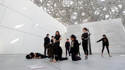 Grade 7 pupils from Maplewood School took part in a six-week programme to enrich their knowledge of the array of exhibits on show at Louvre Abu Dhabi. All photos by Chris Whiteoak / The National