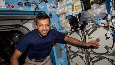 Dr Al Neyadi on March 4, a day after he arrived on the ISS. Photo: MBRSC