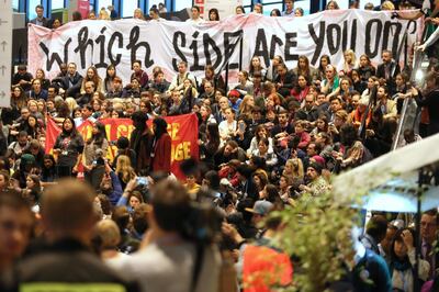 A demonstration of environmental organizations is held alongside the UN Climate Summit COP24 in Katowice, Poland, 14 December 2018. EPA
