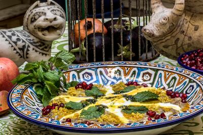 Kashk-e bademjan (aubergine and yoghurt dip). Courtesy Martin Nicolas Kunz and Heike Fademrecht