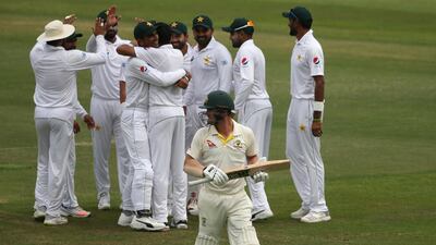 Abbas celebrates the wicket of Travis Head of Australia. Getty Images