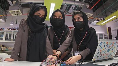 The girls made headlines in 2017 after being denied visas to take part in a robotics competition in Washington, but then-president Donald Trump stepped in and they were allowed to travel. They are now working on their latest competition entry.