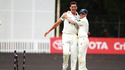 David Warner, right, will be up against his opening partner in the Australia Test team, Matt Renshaw, when his NSW Blues take on Queensland in a Sheffield Shield match. Mark Kolbe / Getty Images