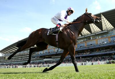 Poetic Flare, ridden by jockey Kevin Manning, wins the St James's Palace Stakes at Royal Ascot. PA