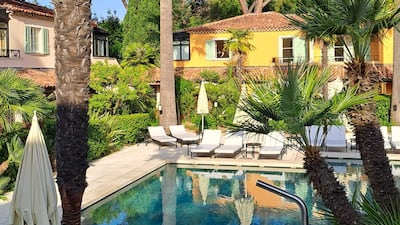 The garden at the La Bastide de St Tropez hotel in St Tropez, France. Photo Sarah Maisey
