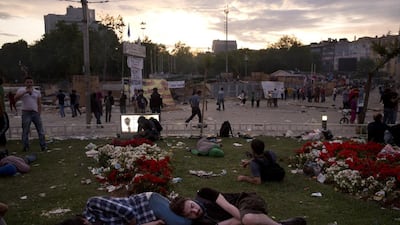 Protesters sleep in Taksim Square, June 2013. Ed Ou / Getty Images.
