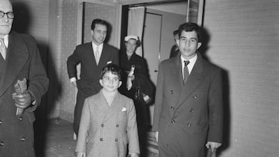 Prince Muhammed bin Talal, 16, in transit at Schiphol in 1957, when he was Crown Prince of Jordan. Alamy